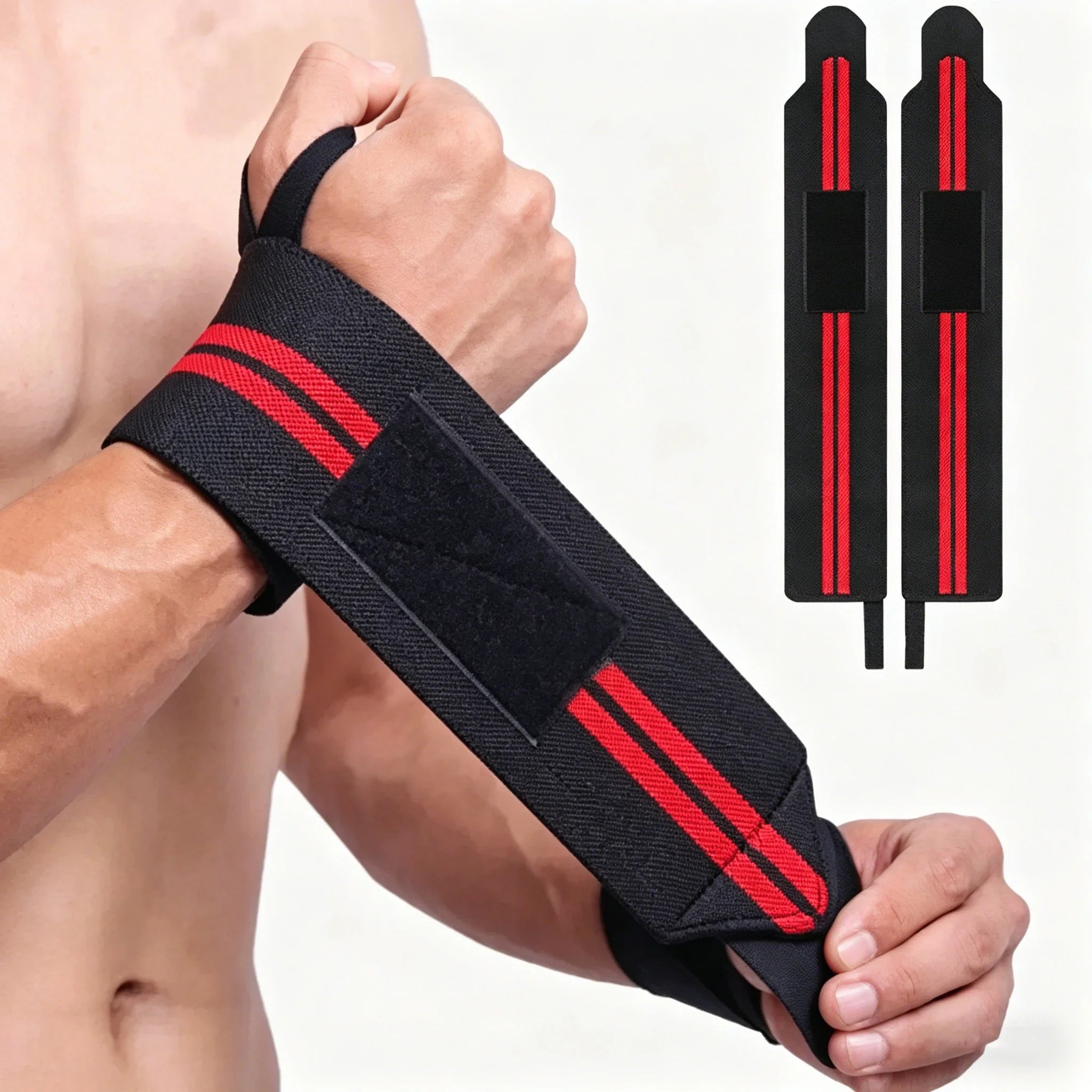 1/2pcs Elastic Wrist Wraps, Wrist Support Brace, Wrist Wraps Guard Wrist Band For Gym Weightlifting, Fitness Protection, Barbell